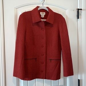 Talbots rust color alpaca wool blend quality classic work blazer jacket size M